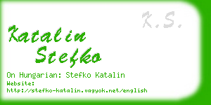 katalin stefko business card